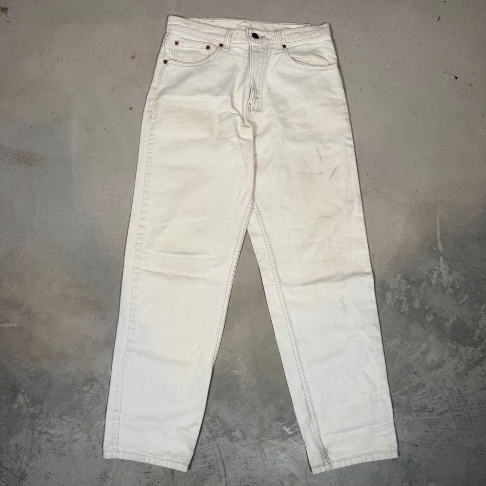 Vintage Levis 550 White Relaxed Fit Tapered Leg Jeans Made in USA 31x30 1993